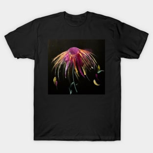 Cone flower on black. T-Shirt